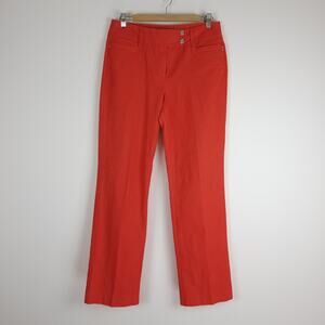 Larry Levine Red Flat Snap Front Woven Twill Straight Leg Chino Trouser Pant 8